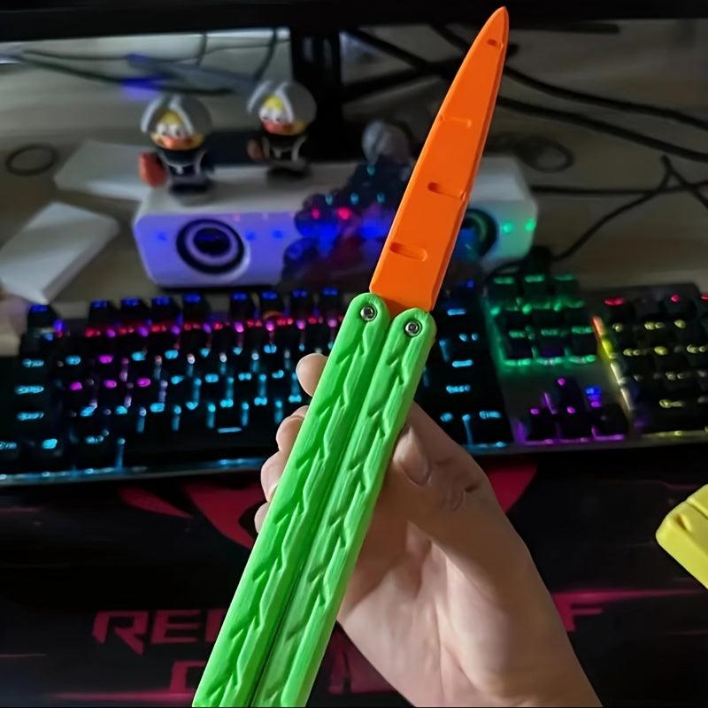 3D Printed Carrot Butterfly Decompression Toy For Adults And Children