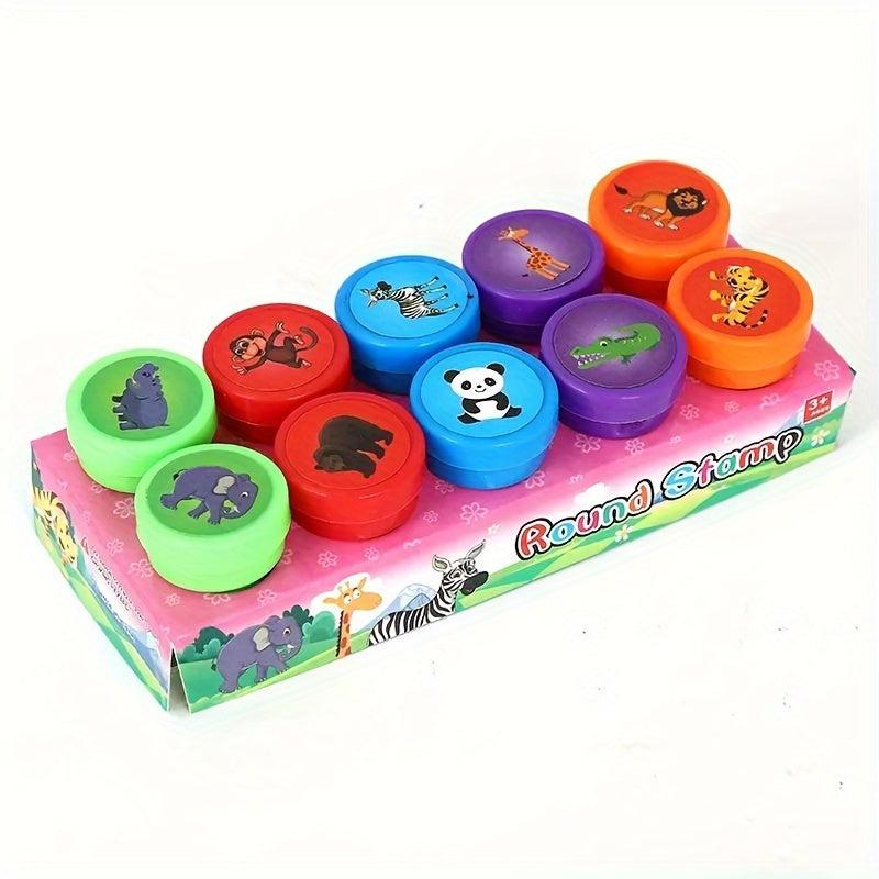 10pcs Kids Self Ink Stamps Assorted Smiley Face Seal DIY Scrapbooking