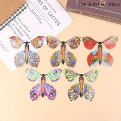 10 Pcs Magic Wind Up Flying Butterfly Surprise In The Book