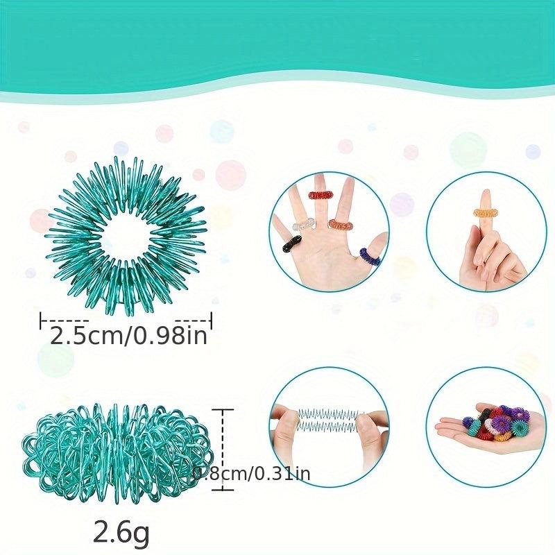 Mini Finger Massage Ring - Spring Decompression Finger Massager