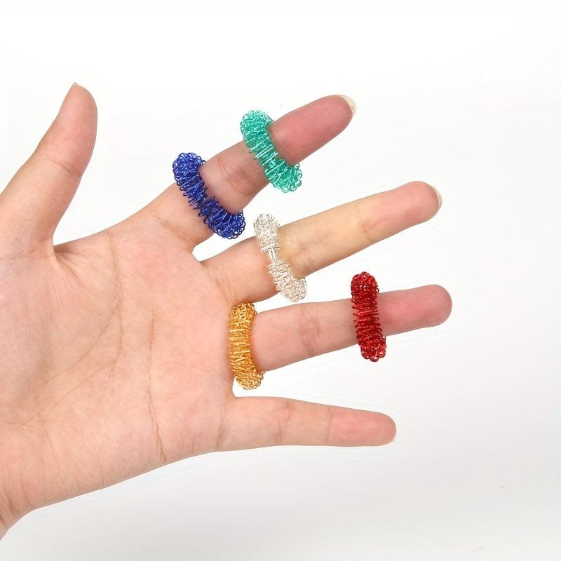 Mini Finger Massage Ring - Spring Decompression Finger Massager