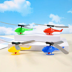 Pull Line Powered Helicopter Flies Into The Sky