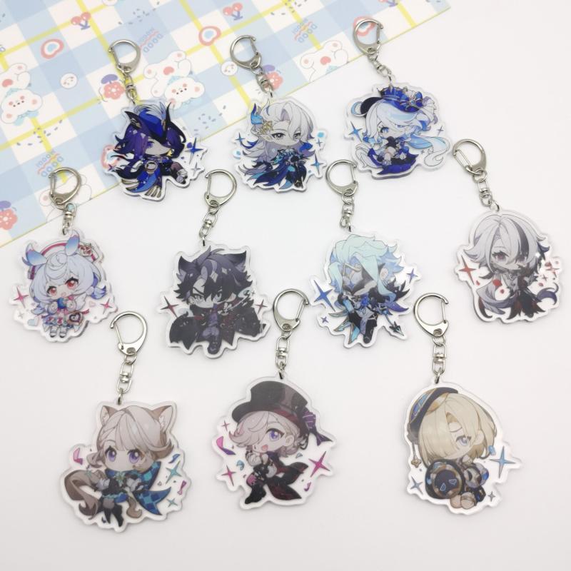 Anime Cartoon Acrylic Keychain Men's And Women's Backpack Pendant