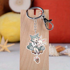 Anime Keychain Rabbit Wolf Deer Cartoon Key Ring Accessories