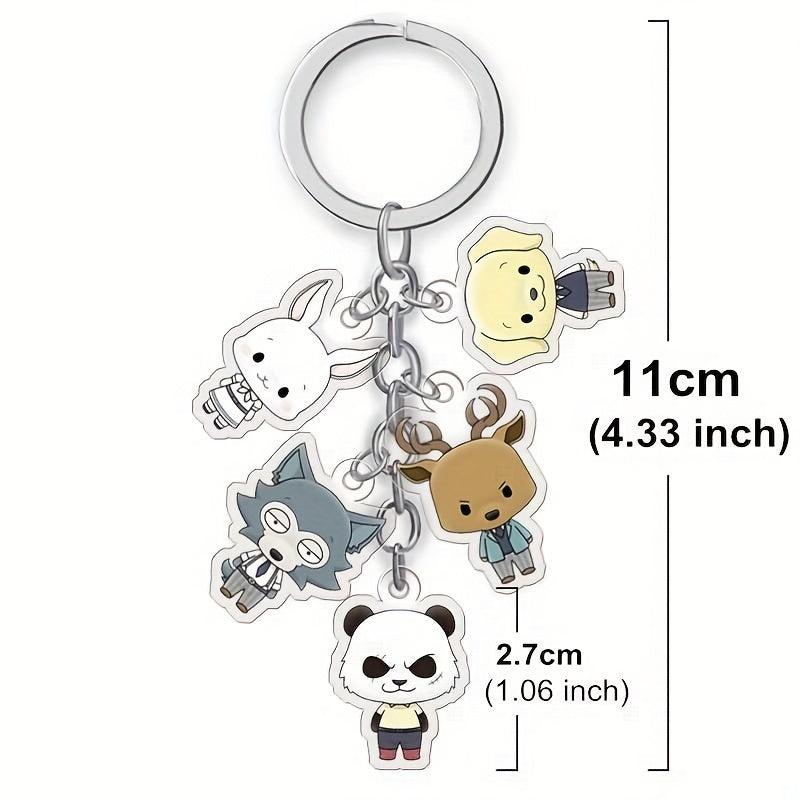 Anime Keychain Rabbit Wolf Deer Cartoon Key Ring Accessories