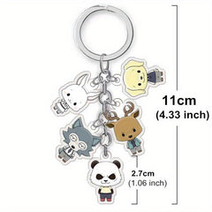 Anime Keychain Rabbit Wolf Deer Cartoon Key Ring Accessories
