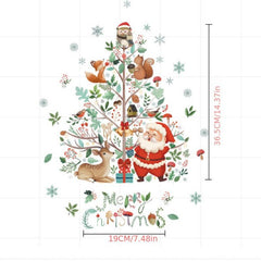 Christmas Window Stickers Santa Theme Decor Waterproof Removable Clings