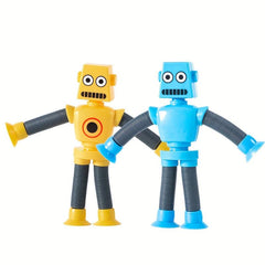 2pcs Telescopic Tube Portable Cartoon Robot Decompression Toys