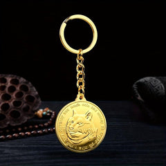 Chaigou Coin Metal Keychain Pendant