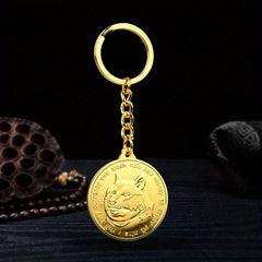 Chaigou Coin Metal Keychain Pendant