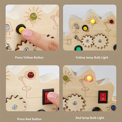 Wooden Dinosaur Busy Board - Montessori Sensory Toy