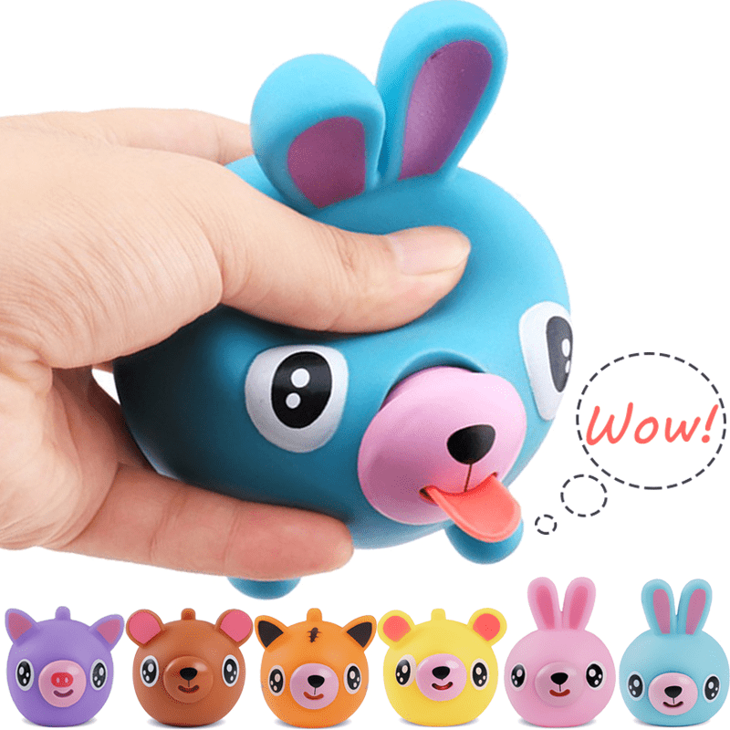 Animal Pinch Press Ball Tongue Out Stress Reliever Toy Soft Rebound Slow Rising