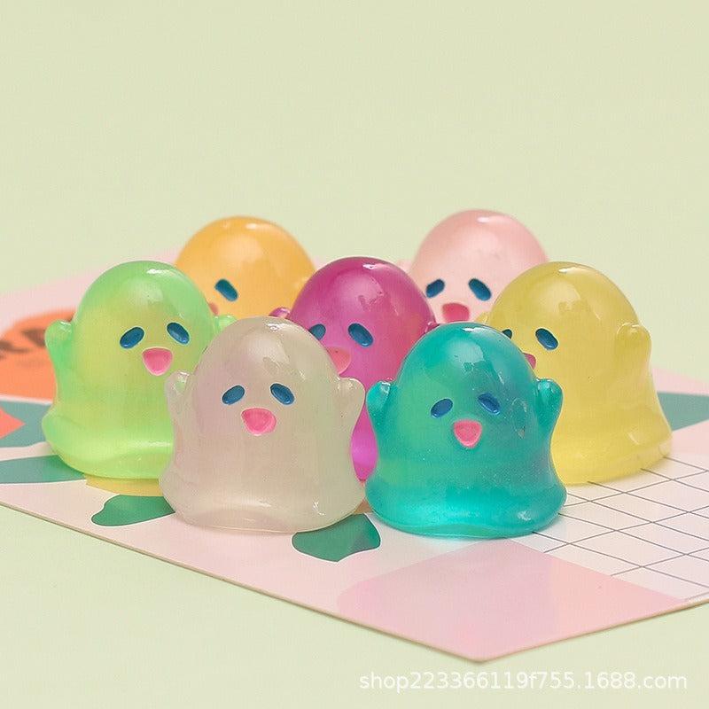 7pcs Little Ghost Micro Ornament Set Resin Accessories Random