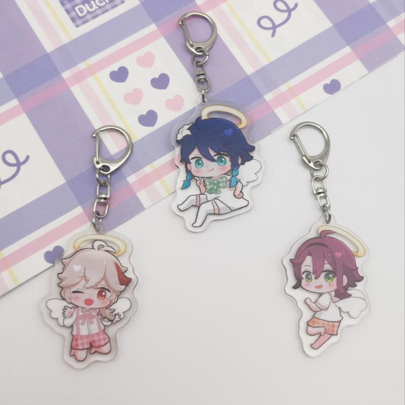Anime Game Angel Keychain Backpack Pendant Car Keychain Christmas Gift