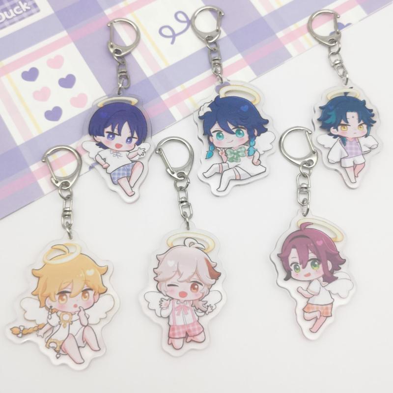 Anime Game Angel Keychain Backpack Pendant Car Keychain Christmas Gift