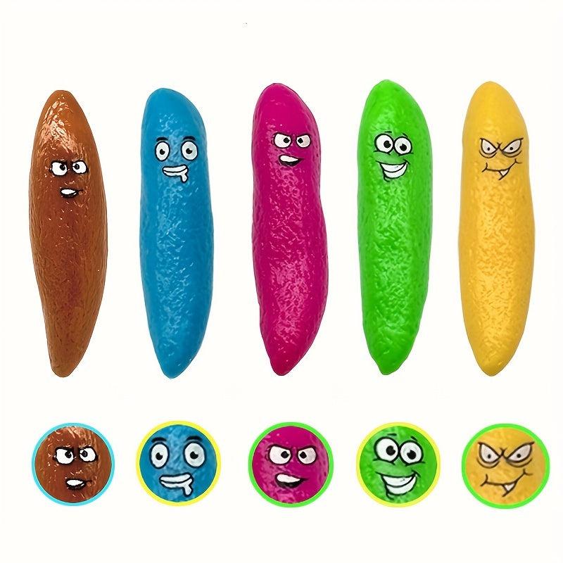 5pcs Finger Ejection Poop Sticky Wall Decompression Toy