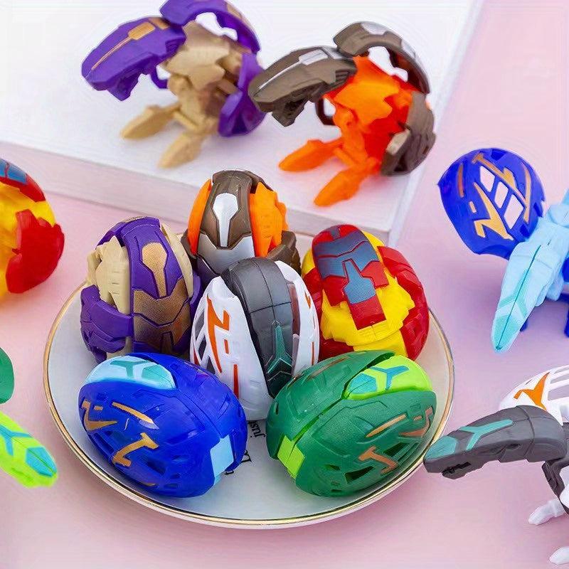 6pcs Dinosaur Dolls Transforming Robot Toy Set