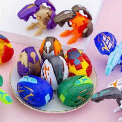 6pcs Dinosaur Dolls Transforming Robot Toy Set