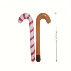 Inflatable Santa Claus Red Elk Crutches Party Props
