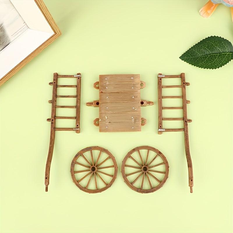 1Pc Dollhouse Assembled Cart Model DIY Garden Toy