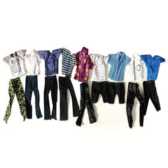 14pcs Doll Clothes, 3 Sets Casual Wear, 3 Pants, 2 Shoes for Doll