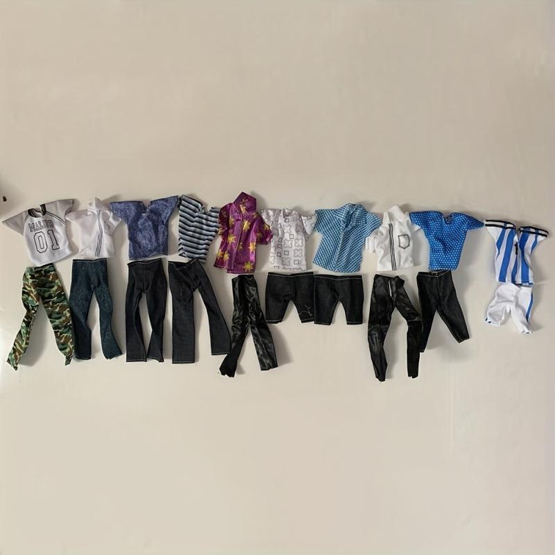 14pcs Doll Clothes, 3 Sets Casual Wear, 3 Pants, 2 Shoes for Doll