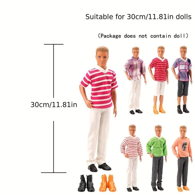 14pcs Doll Clothes, 3 Sets Casual Wear, 3 Pants, 2 Shoes for Doll