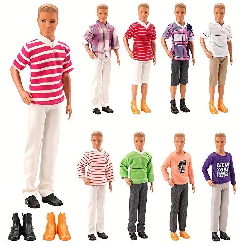 14pcs Doll Clothes, 3 Sets Casual Wear, 3 Pants, 2 Shoes for Doll