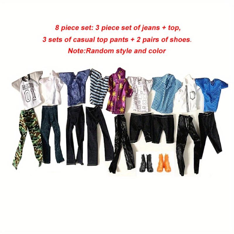 14pcs Doll Clothes, 3 Sets Casual Wear, 3 Pants, 2 Shoes for Doll
