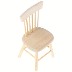 Mini Wooden Chair Doll House Toy Accessories