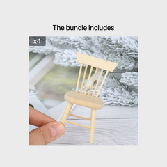 Mini Wooden Chair Doll House Toy Accessories