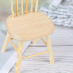 Mini Wooden Chair Doll House Toy Accessories