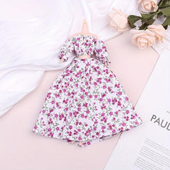 Mini Doll Floral Evening Dress for Dollhouse Simulation
