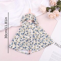 Mini Doll Floral Evening Dress for Dollhouse Simulation