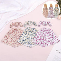 Mini Doll Floral Evening Dress for Dollhouse Simulation