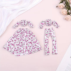 Mini Doll Floral Evening Dress for Dollhouse Simulation