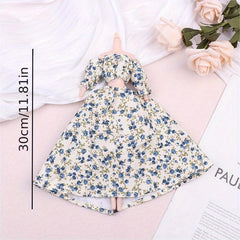 Mini Doll Floral Evening Dress for Dollhouse Simulation