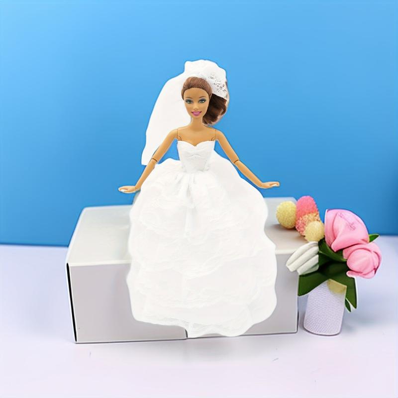 81in Wedding Dress with Headdress - Christmas Gift for Dolls
