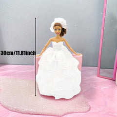 81in Wedding Dress with Headdress - Christmas Gift for Dolls