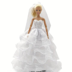 81in Wedding Dress with Headdress - Christmas Gift for Dolls