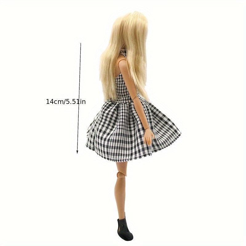 Plaid Halter Skirt Doll Clothes Accessories