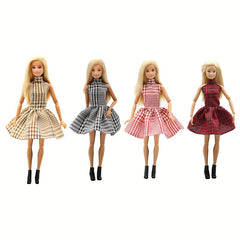 Plaid Halter Skirt Doll Clothes Accessories