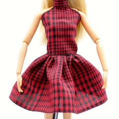 Plaid Halter Skirt Doll Clothes Accessories