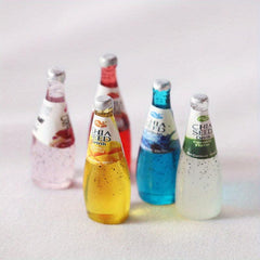 Dollhouse Miniature Juice Bottles Set of 6 Micro Food Play Props