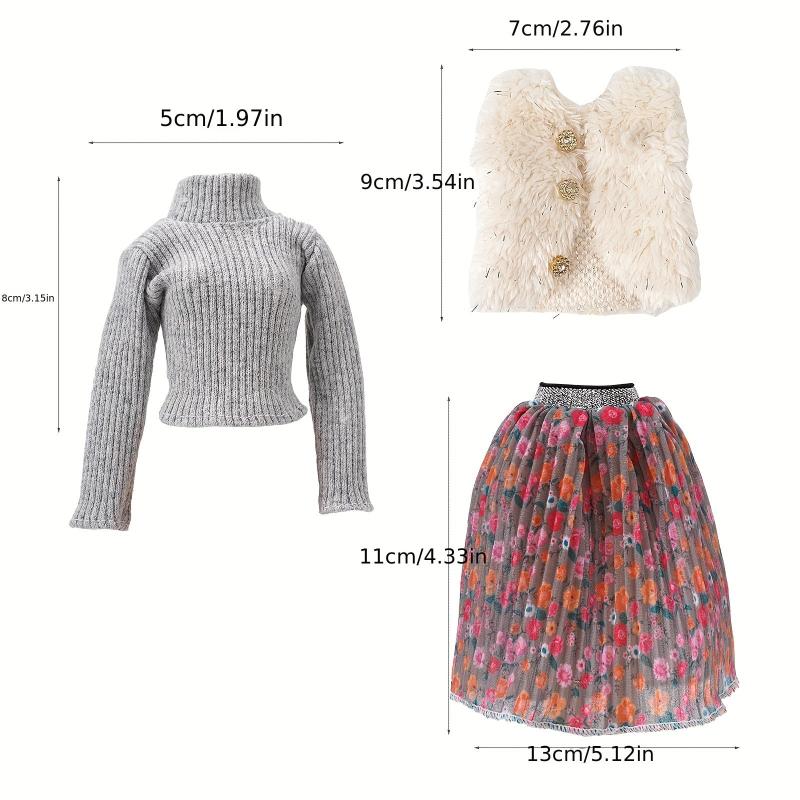 Doll Winter Coat Jacket Clothes Set for 11.5 Inch Dolls
