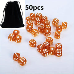16mm Golden Polyhedral Square Angle Dices With Flannelette Bag