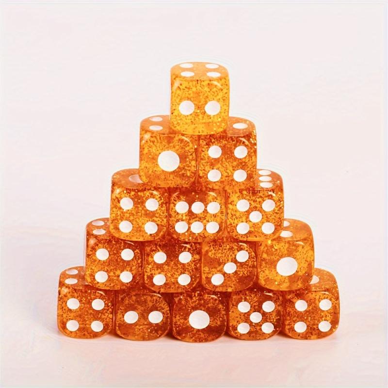 16mm Golden Polyhedral Square Angle Dices With Flannelette Bag