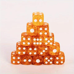 16mm Golden Polyhedral Square Angle Dices With Flannelette Bag
