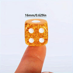 16mm Golden Polyhedral Square Angle Dices With Flannelette Bag
