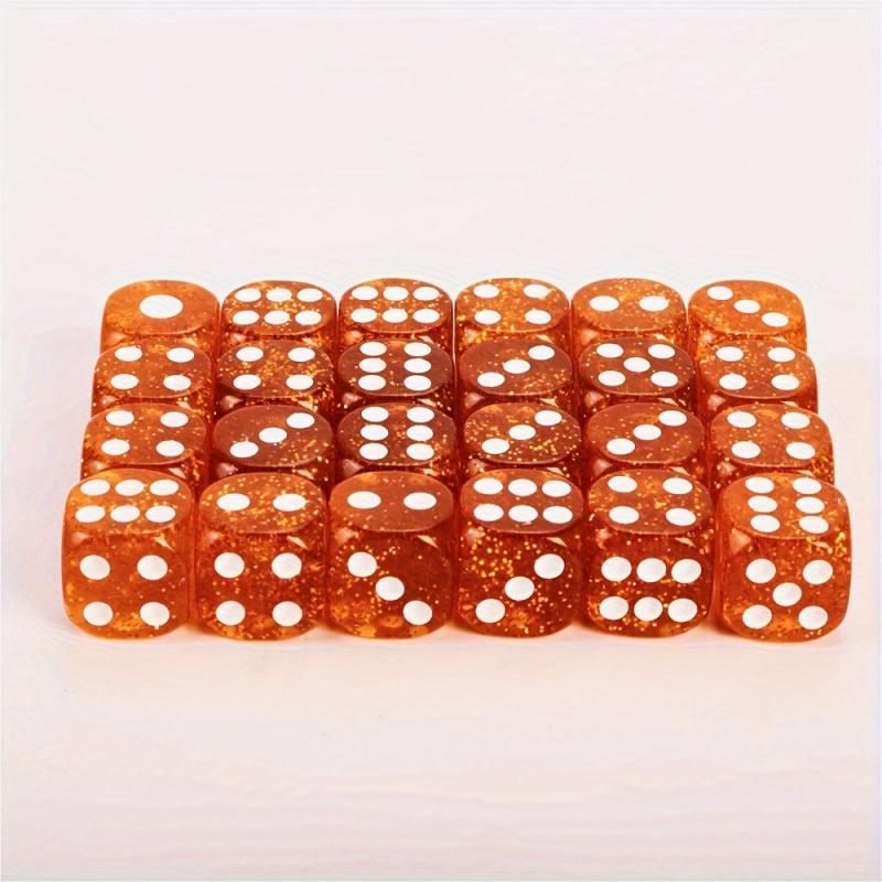 16mm Golden Polyhedral Square Angle Dices With Flannelette Bag
